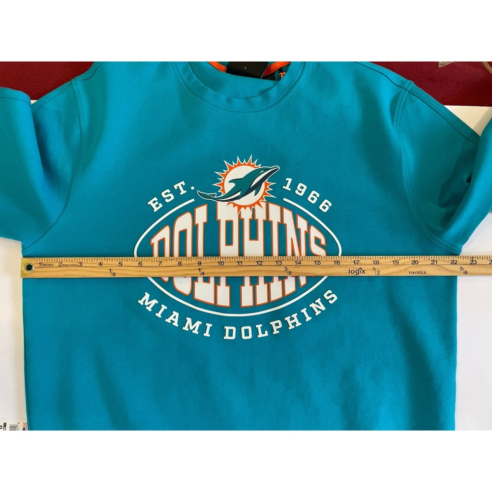 NEW Hugo Boss Miami Dolphins Sweatshirt Mens Large NFL Football Crewneck Blue - Picture 8 of 10